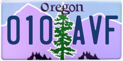 OR license plate 010AVF