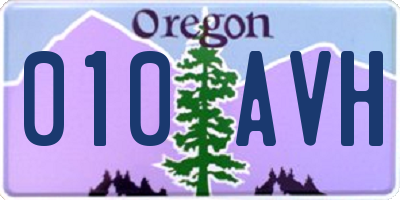 OR license plate 010AVH
