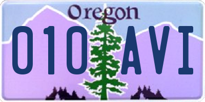 OR license plate 010AVI