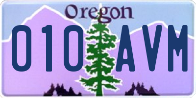 OR license plate 010AVM