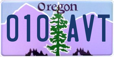 OR license plate 010AVT