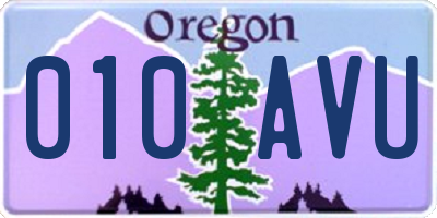 OR license plate 010AVU