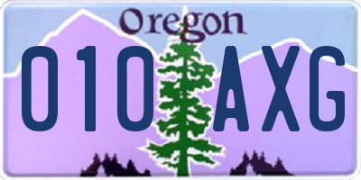 OR license plate 010AXG