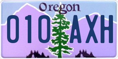 OR license plate 010AXH