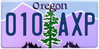 OR license plate 010AXP
