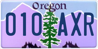 OR license plate 010AXR