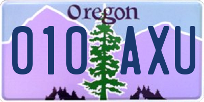 OR license plate 010AXU