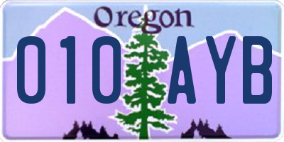 OR license plate 010AYB