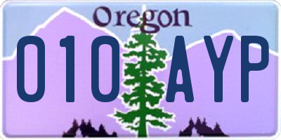 OR license plate 010AYP