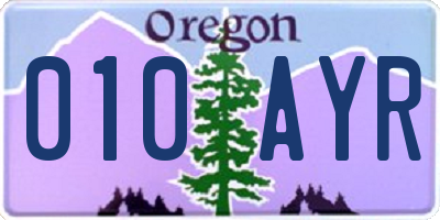 OR license plate 010AYR