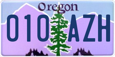 OR license plate 010AZH