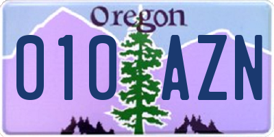 OR license plate 010AZN
