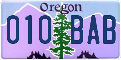 OR license plate 010BAB