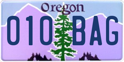 OR license plate 010BAG