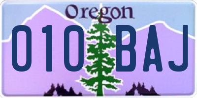 OR license plate 010BAJ