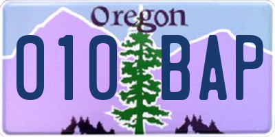 OR license plate 010BAP