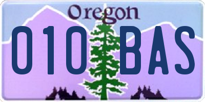 OR license plate 010BAS