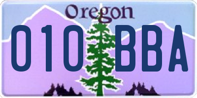 OR license plate 010BBA