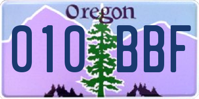 OR license plate 010BBF