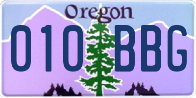 OR license plate 010BBG