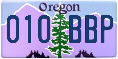 OR license plate 010BBP