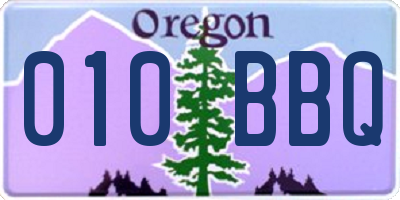 OR license plate 010BBQ