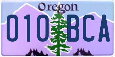 OR license plate 010BCA