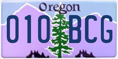 OR license plate 010BCG
