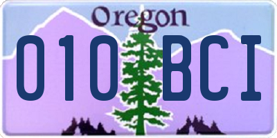 OR license plate 010BCI