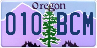 OR license plate 010BCM