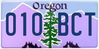 OR license plate 010BCT