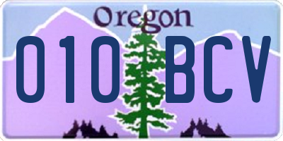 OR license plate 010BCV