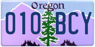 OR license plate 010BCY