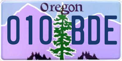 OR license plate 010BDE