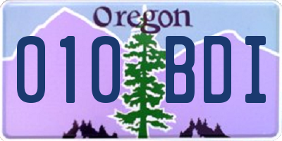 OR license plate 010BDI