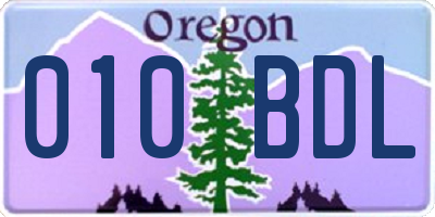 OR license plate 010BDL