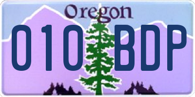 OR license plate 010BDP