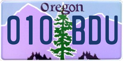 OR license plate 010BDU