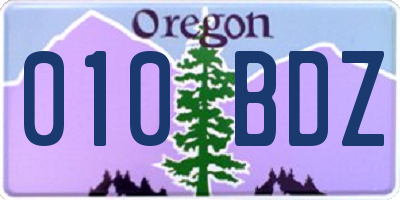 OR license plate 010BDZ