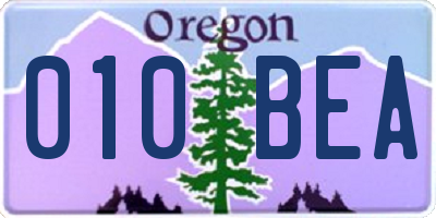 OR license plate 010BEA