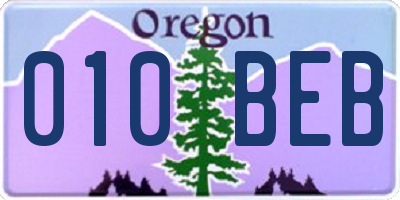 OR license plate 010BEB