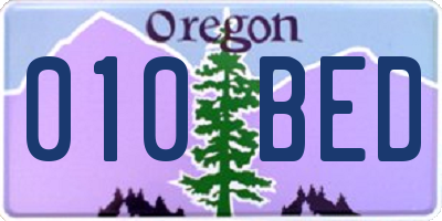 OR license plate 010BED