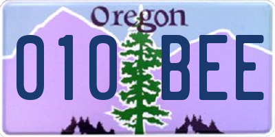 OR license plate 010BEE