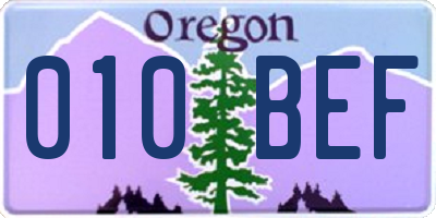 OR license plate 010BEF