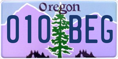 OR license plate 010BEG