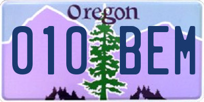 OR license plate 010BEM