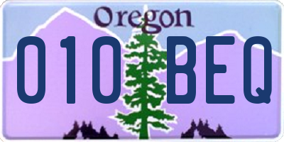 OR license plate 010BEQ
