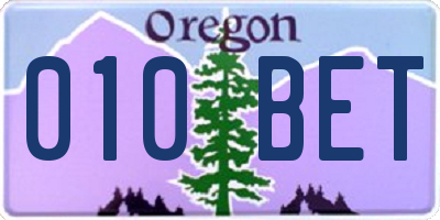OR license plate 010BET