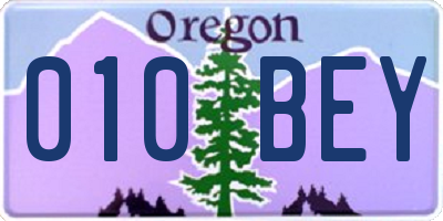 OR license plate 010BEY