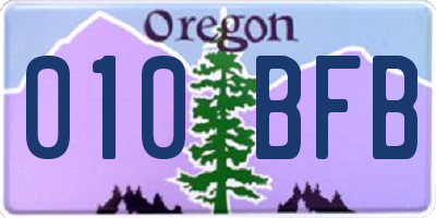 OR license plate 010BFB